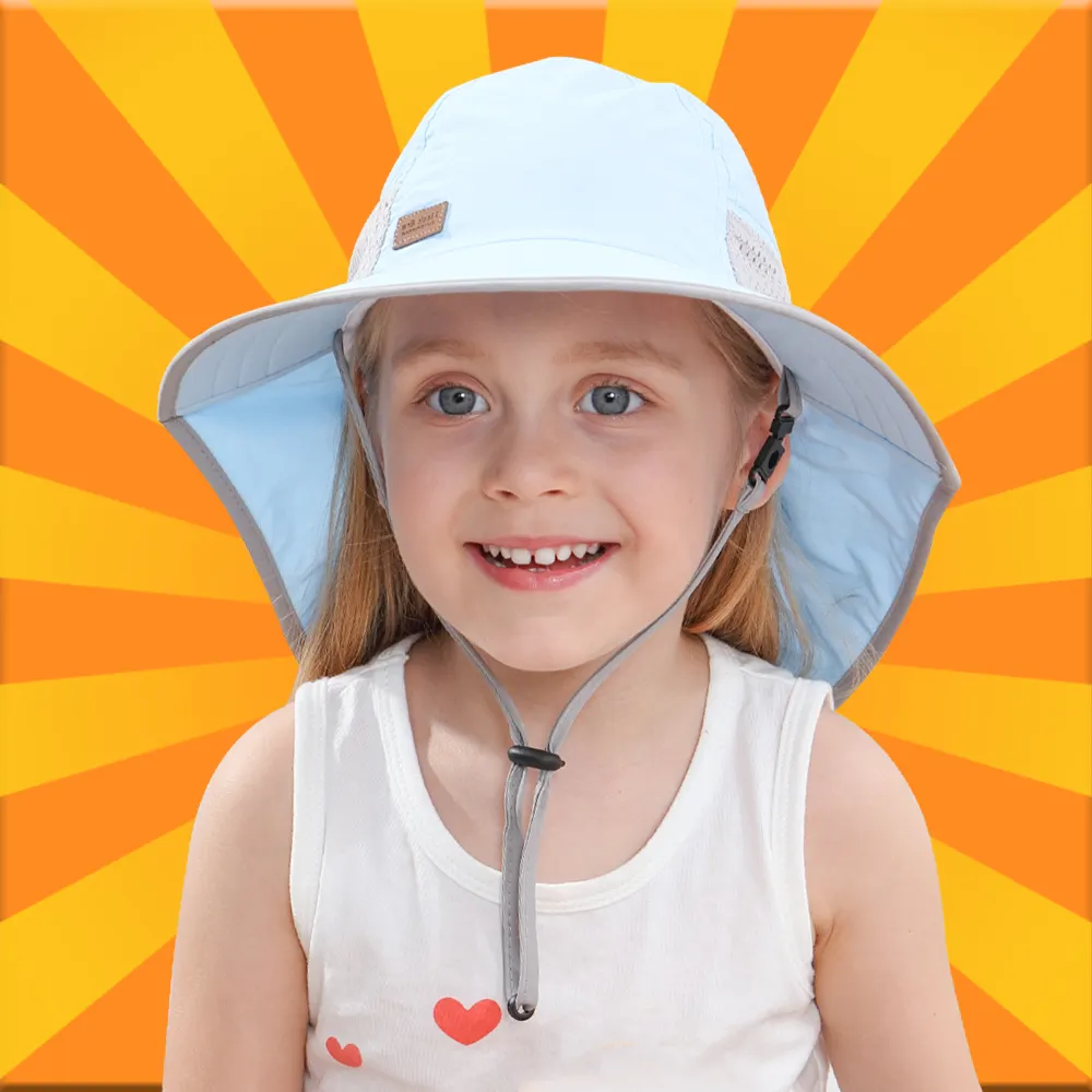 Personalizado al aire libre playa Bebé niños verano cubo sombrero con sublimación impresa Spf 50 para bebé sombrero para el sol