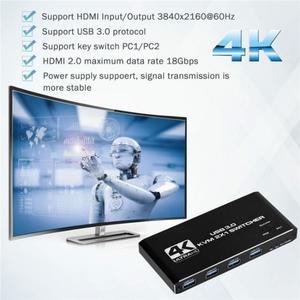 OEM Factory K2 Dual Computer Control 4K 60Hz USB <strong>3</strong>.0 <strong>KVM</strong> <strong>Switch</strong> 2 in <strong>1</strong> Out Adapter <strong>KVM</strong> <strong>Switch</strong> Adapter