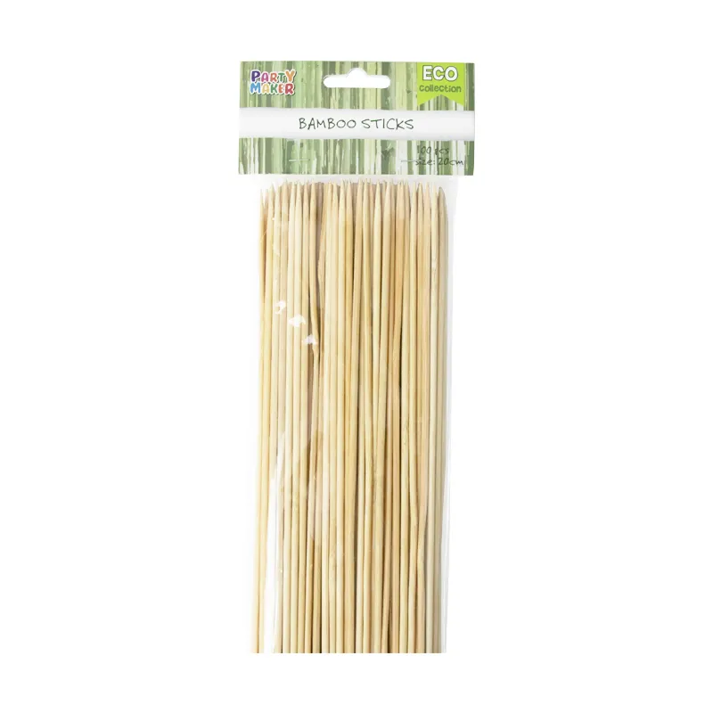 Brochettes en bois pour Barbecue, bâtonnets de 8 "20cm pour BBQ Kebab, brochettes de fruits rôtissoire, 902160 pièces, lot de 100