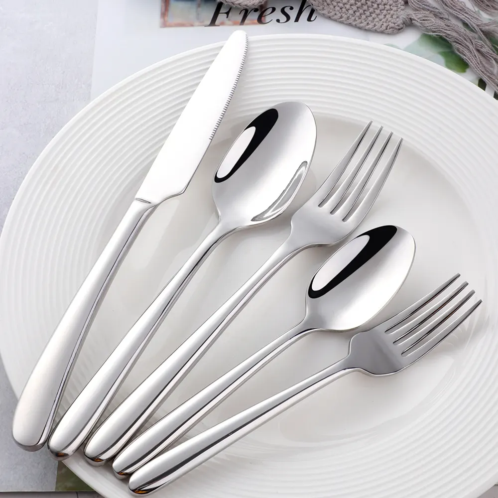 Luxury fancy stainless steel 410 silverware gold dinner knife spoon fork set cuttlery cutlery set wholesale
