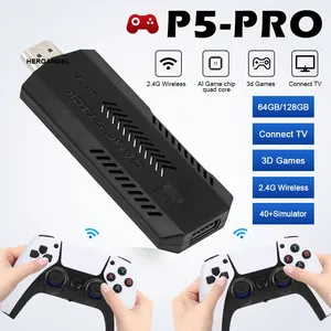 คอนโซลวิดีโอเกมเอาท์พุท4KHD P5-Pro ย้อนยุคพร้อมคอนโทรลเลอร์ไร้สาย2.4G คู่3D เกมรองรับ psp/ PS1/N64/NES/mane - Product Image 5