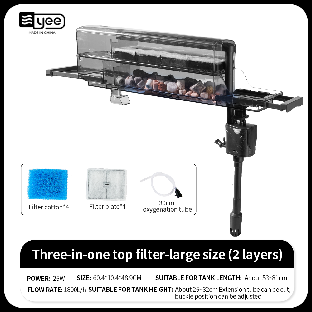 Scatola filtro superiore 3 in 1 a due strati 25W 1800L