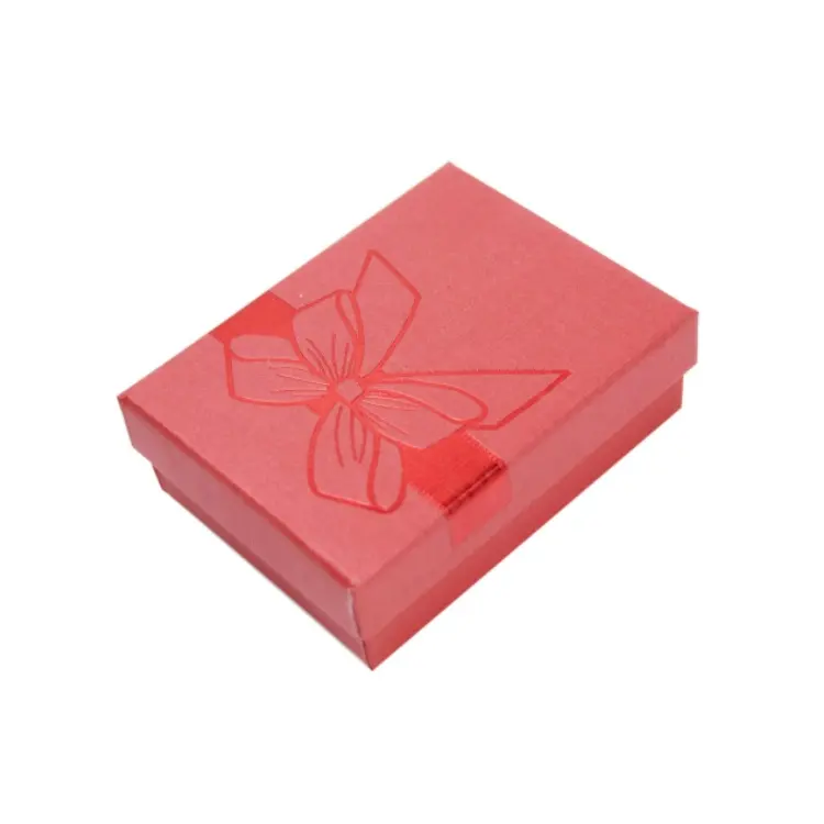 Scatola di carta ecologica alla moda scatola con coperchio personalizzato con Base per cassetto con fiocco di carta in cartone scatola regalo per gioielli