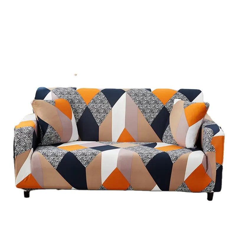 Funda de sofá elástica para el hogar, cubierta de tres asientos con patrón impreso, estilo simple