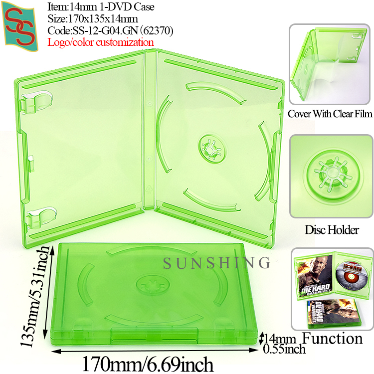 14mm 1-DVD Case G04 Single - Green