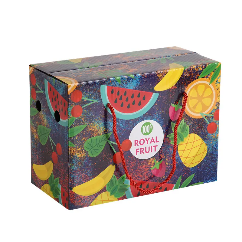 Boite cartón corrugado personalizado plátano cereza piña caja Passion Fruit embalaje cajas de cartón de papel con su propio logotipo