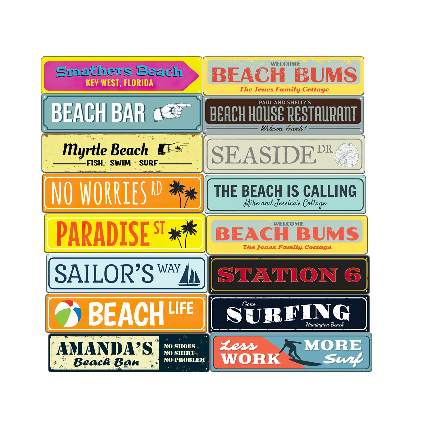 Letrero de Metal personalizado para playa, señal de calle, tienda, playa, TIKI BAR, decoración de pared, restaurante, Club, SURF, SHACK House