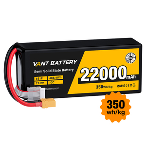 بطارية ليبو شبه صلبة 6S في حالة صلبة V 10C mah بطارية ليثيوم Fpv ذات كثافة طاقة عالية 350 واط/كجم للطائرة بدون طيار الكبيرة - Product Image 1