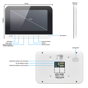 Sistema doméstico Intercomunicador de 2 vías 7 pulgadas Wifi Videoportero Teléfono 4 Sistema de intercomunicación con cable para cámara de timbre de apartamento múltiple