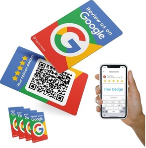 นามบัตรแบบกำหนดเอง NFC WhatsApp Scan QR Code WhatsApp Facebook TikTok Google reviews ISO รุ่น13.56MHz พลาสติก PVC NFC - Product Image 3
