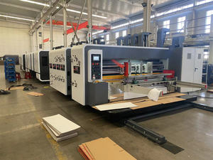 Máy in hộp bánh <span class=keywords><strong>pizza</strong></span> hoàn toàn tự động 3 màu in flexo chết cắt máy móc cho hộp phim hoạt hình sóng làm - Product Image 2