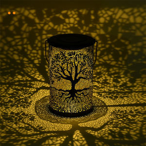 Retro güneş bahçe lambası <span class=keywords><strong>LED</strong></span> fener asılı açık zeytin şekli lamba IP65 su geçirmez Retro ferforje lamba Nordic - Product Image 6