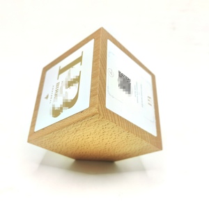 Tarjeta de Madera de Bambú Ecológica Creativa, Grabado con Láser, Decoración de Mesa de Boda Real, Código QR, Modelo de Cubo de Pago, Técnica - Product Image 4