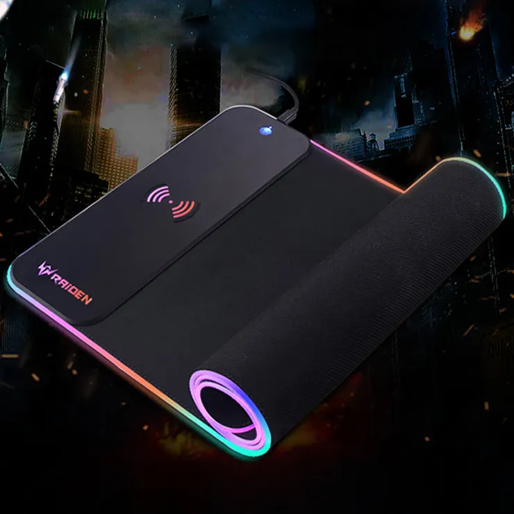 Mousepads एलईडी वायरलेस चार्जर चमड़ा विस्तारित Xxl Gamer के कस्टम लोगो मुद्रित अनुकूलित गेमिंग बड़े आरजीबी माउस पैड