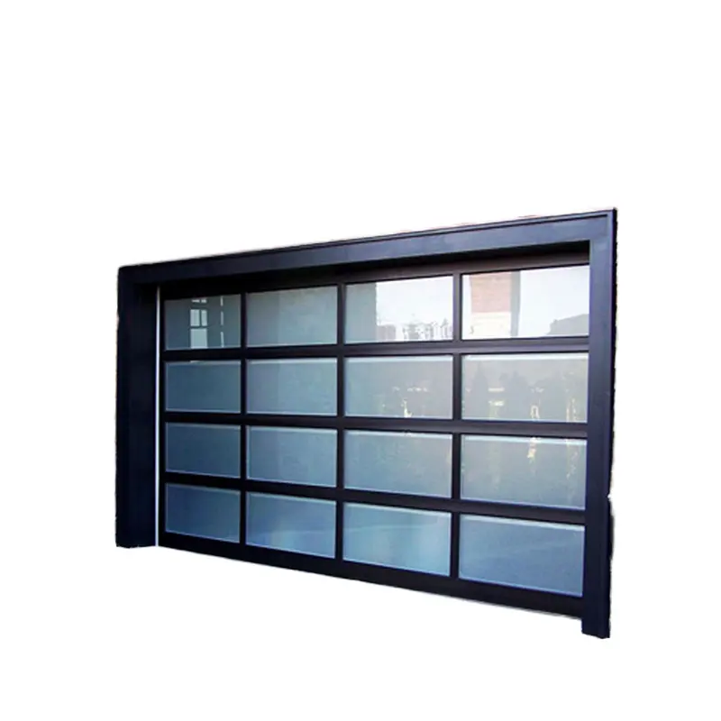 Glass Garage Doors for Dealers Cheap Aluminium Door Sectional Price Aluminum Security Graphic Design Modern Waterproof Black