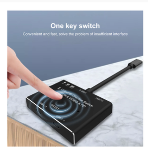 <strong>KVM</strong> USB C Two-way <strong>Switch</strong> 1x2/2x1 USB 3.<strong>1</strong> Splitter Data Video Switcher 8K @ 30Hz PD 100W for PC Monitor Mobile Phone Multi-source