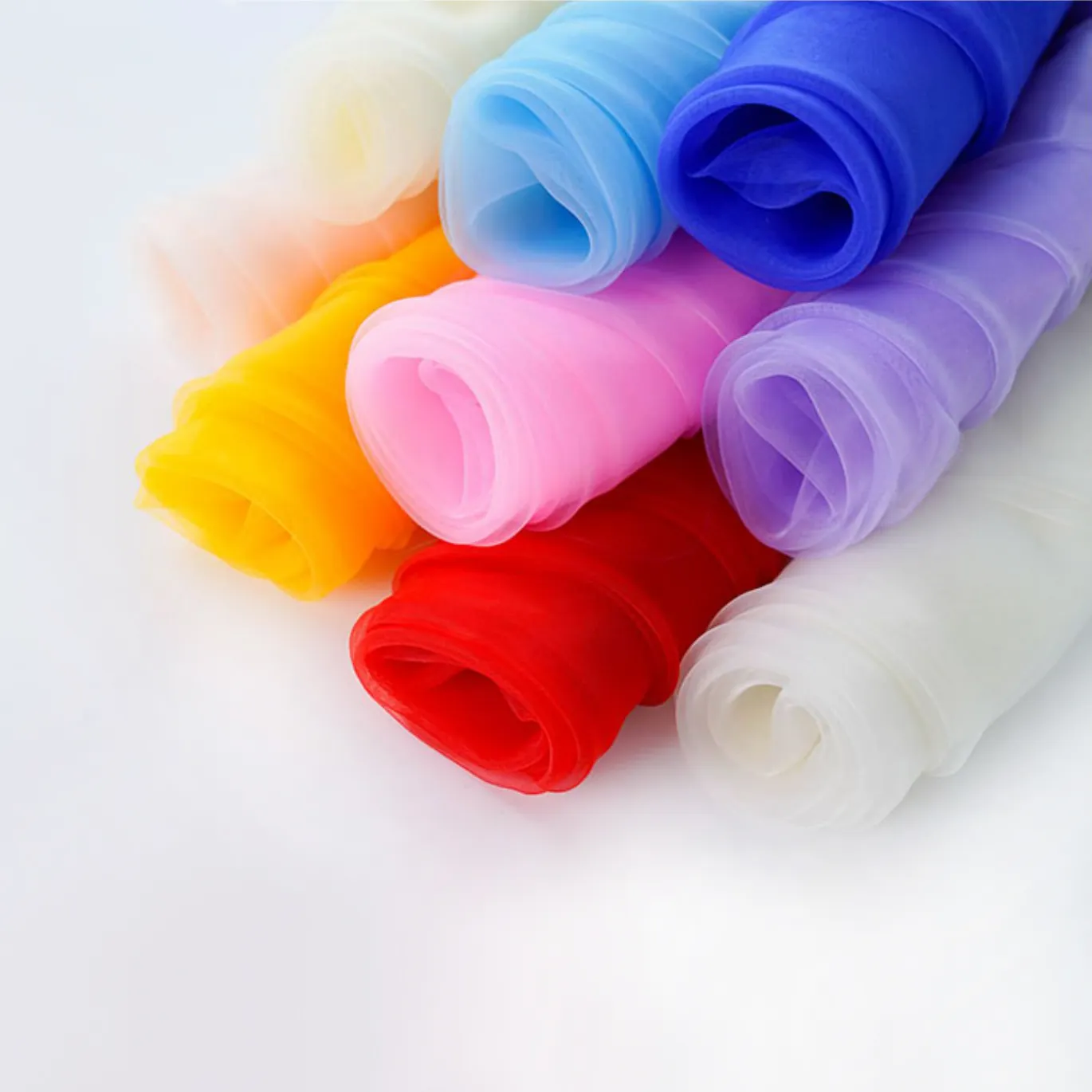Chine Usine Fournir 100% Polyester Organza Tissu Maille Motif Uni pour Robe Vêtement De Mariage
