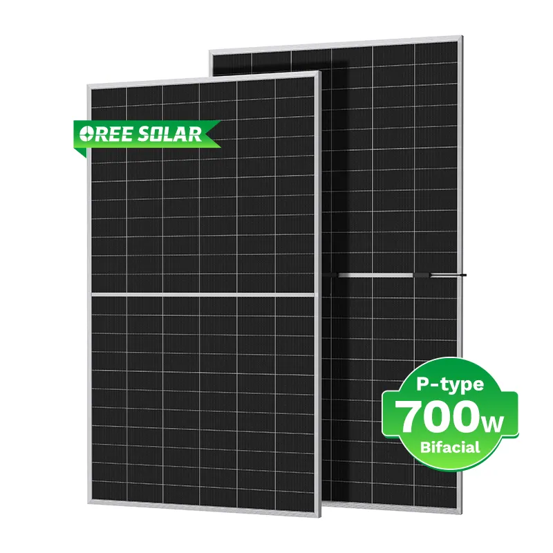 680w 690w 700 w PV modülleri n-tipi bifasiyal 700 Watt güneş paneli paneller 530W 540W 550W çift cam