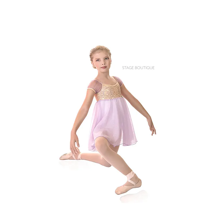 Hot Selling New Elegant Lyrical Modern Dance Ballet Costume Pink White Ballet Clothes For Kids