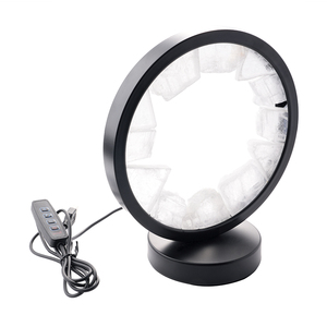 Yuvarlak doğal temizle kuvars kristal işık iyi uyku <span class=keywords><strong>Selenite</strong></span> çakra ev dekorasyon için LED USB işık ham kristal - Product Image 4
