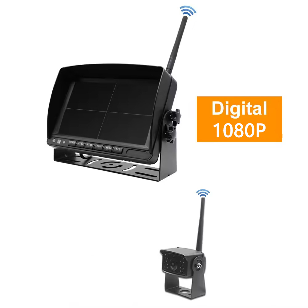 Schermo wireless da 7 pollici + Telecamera di retromarcia wireless