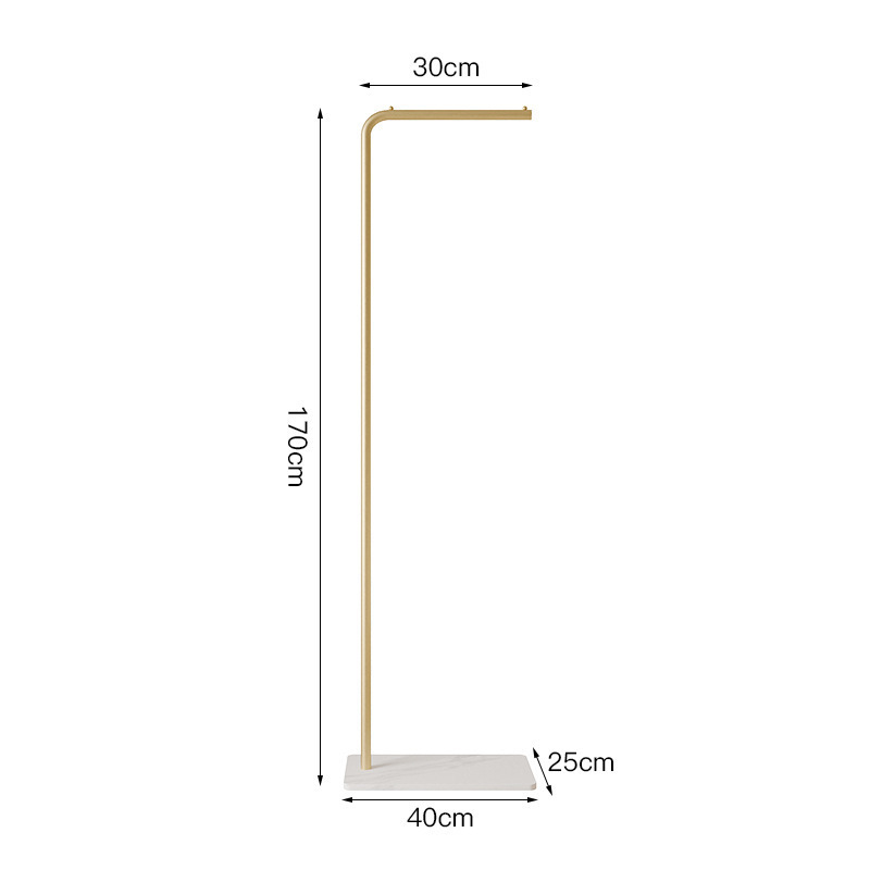 L-shaped (170) gold stand with white base