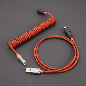 Customize DIY Light Blue Coiled <strong>Cable</strong> Type c Adapter Power Keyboard <strong>Cables</strong> Rolled <strong>Cable</strong> - Product Image 3