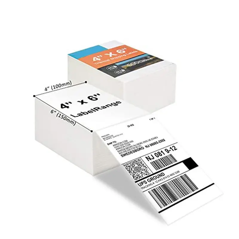 Fogli adesivi in vinile stampa Custom Die taglio etichetta etichetta adesiva impermeabile 4x6 etichetta termica