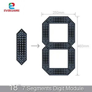 18 Zoll 7-Segment-wasserdichte LED-Anzeige für den Außenbereich Digitalmodul-Anzeige schilder für die Tankstelle Rot Weiß Grün Gelb Blau - Product Image 3