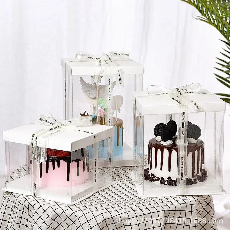 Fashion Heightened Single Layer Double Layer Custom Box White Wedding Cake Box With Window