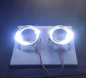 Araba far projektör lens güçlendirme kiti için melek gözler ile 2.5 inç bi LED projektör lens far kefen - Product Image 4