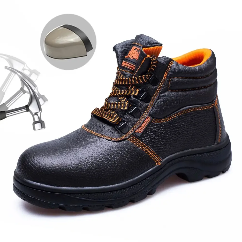Zapatos de seguridad para el trabajo para hombre a precio barato de alta calidad, botas con punta de acero y zapatos antideslizantes de acero, botas de seguridad para hombre
