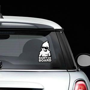 Baby On Board สติกเกอร์ติดรถยนต์,สติกเกอร์ติดรถยนต์แบบลอกออกได้กันน้ำสะท้อนแสงติดแน่นติดแน่นไม่ต้องใช้ถ้วยดูดหรือแม่เหล็ก - Product Image 2