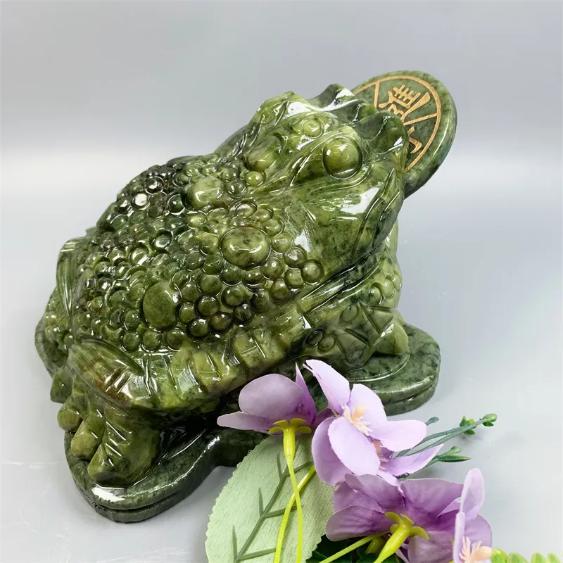 Hot Sale Crystals Einzigartiges Handwerk Islamische Geschenke Xiuyan Jade Golden Toad für Ornamente