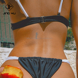 Traje de baño con logotipo propio personalizado, traje de baño para mujer, traje de baño con parte superior Micro Halter, conjunto de Bikini con Tanga, Bikinis de dos piezas - Product Image 2