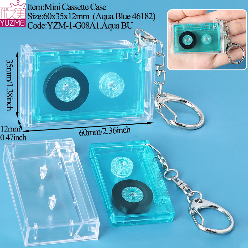 G08B Mini Cassette Case Aqua Blue No NFC
