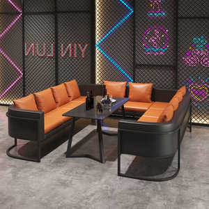 Gỗ Hiện Đại sofa bàn ghế kết hợp cho thương mại cafe nhà hàng phương Tây cho âm nhạc-ăn uống Bar Bistro thịt nướng cửa hàng rõ ràng - Product Image 2