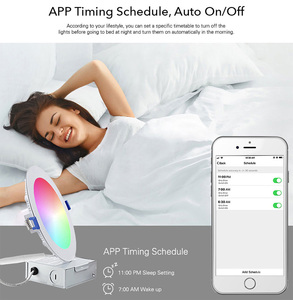 โคมไฟดาวน์ไลท์ RGBW อัจฉริยะหรี่แสงได้6นิ้วโคมไฟ LED ฝังฝ้าแบบบางเฉียบ - Product Image 3