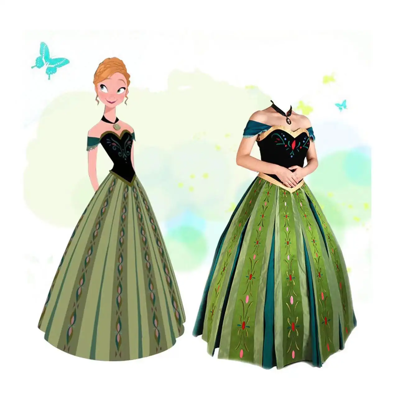 Alloween-Disfraz de dibujos animados, vestido de princesa