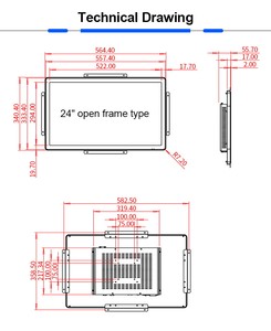 2023 New Style ultra Bright Ips Screen 24 Inch 1500nit Open Frame Tft Lcd <strong>Android</strong> Wifi Monitor - Product Image 6