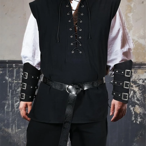 Leather Armguard <strong>Medieval</strong> With Buckle Arm Protector Leather Armor Cosplay Props <strong>Bow</strong> and Arrow Protector - Product Image 1