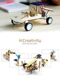 C03050 DIY STEM科学実験キット、3Dパズル木製モデル構築玩具、子供向けDIYソーラーパワーカーSTEMプロジェクト - Product Image 2