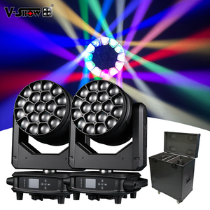VSHOW R1940L 2 개 케이스 포함 19pcs 40W RGBW 4in1 <span class=keywords><strong>B</strong></span>-Eyes 빅 비 아이 LED 줌 워시 바 DJ 클럽 이동 헤드 라이트