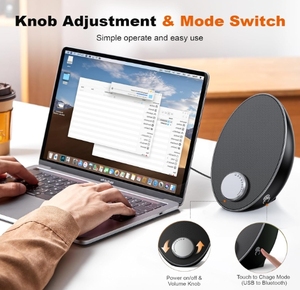 Bluetoothスピーカーポータブルノートパソコン,アートデザインクリアサウンドコンピュータデスクトップPC用簡単アクセスボリュームノブ付き - Product Image 5