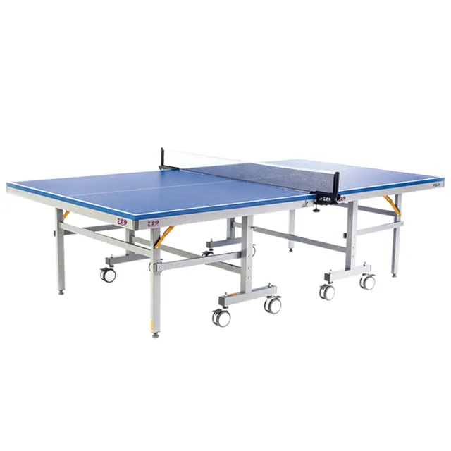 Patas plegables para partidos de clase mundial, mesa de Ping Pong de tenis de mesa, color azul, aprobado por ITTF, 729 Frienship