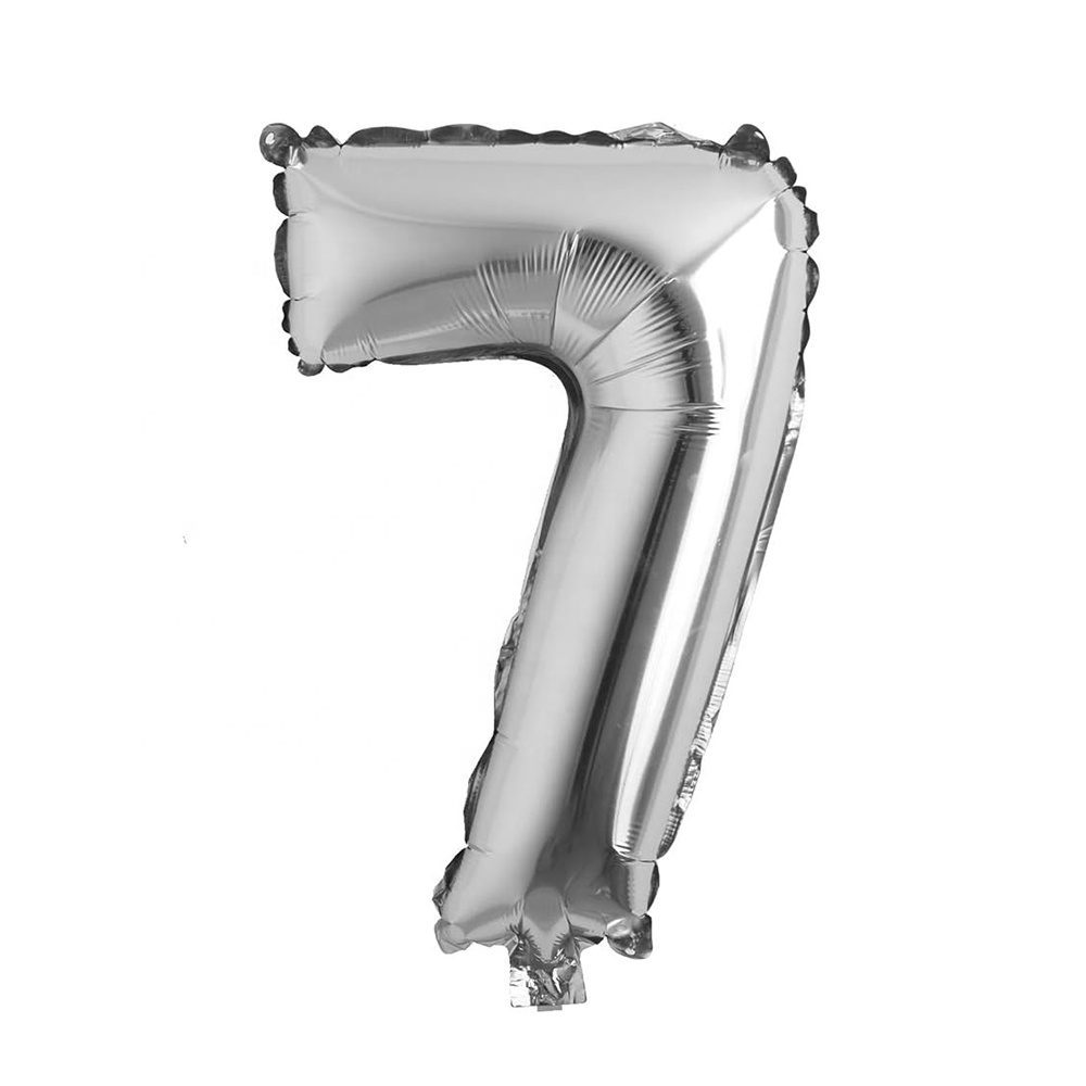 7 numéro ballon argent