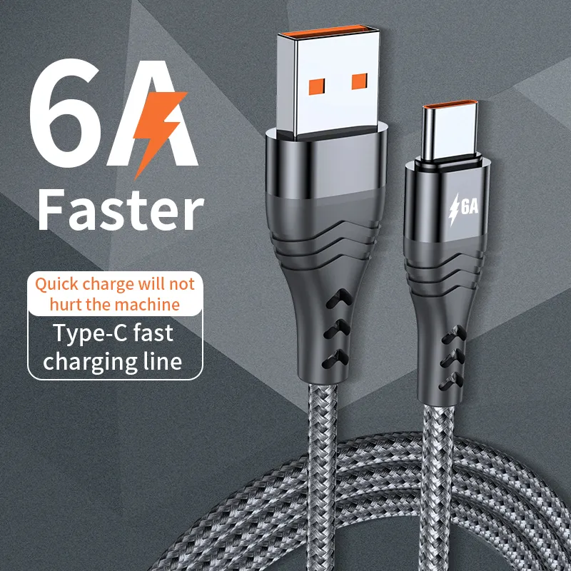 Hochwertiges geflochtenes Kabel 66W Power 6A Datums kabel Schnelllade-USB-Typ