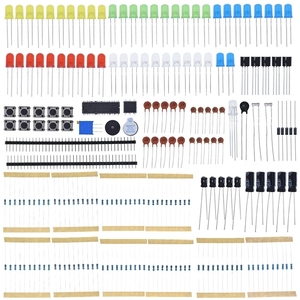 Kit Básico de componentes electrónicos para Arduino UNO MEGA2560, Raspberry Pi con resistencia de condensador de zumbador LED, novedad