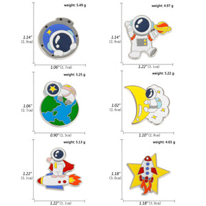 Cartoon planet outer space NASA spaceman rocket enamel pins astronaut <strong>brooch</strong> - Product Image 3