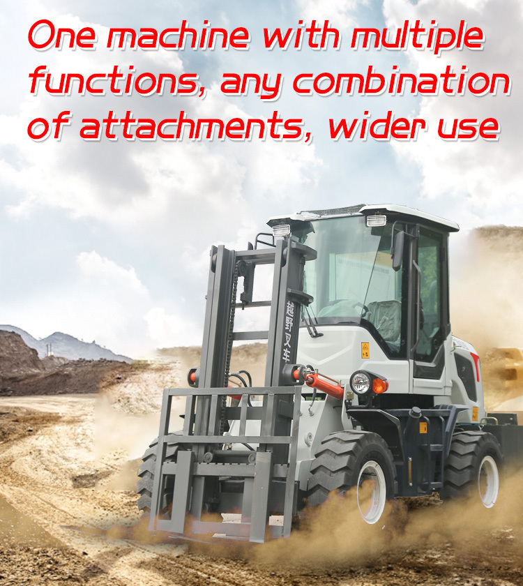 Shanding Brand Multifunction Diesel Off Road Drum Forklift Truck Machines